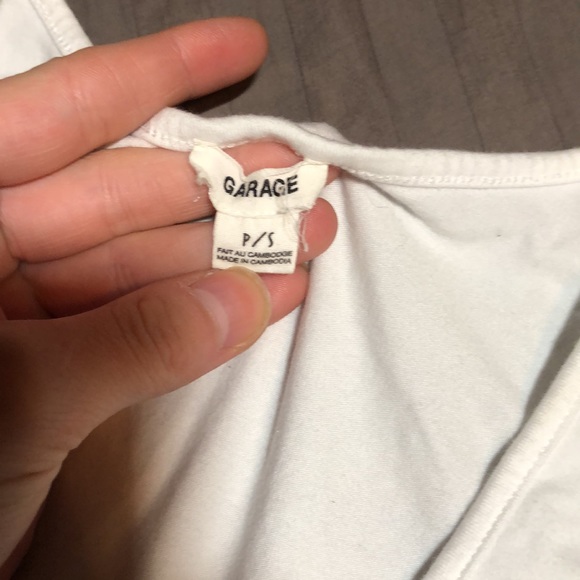 Bright white garage cross over cropped top - Picture 2 of 3